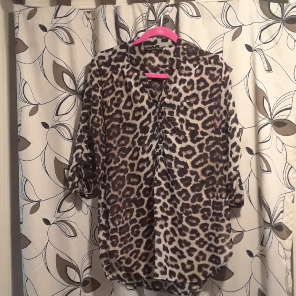 Cheetah print dress shirt